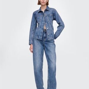 GAP Blue Longline Jean Jacket Classic Denim Style